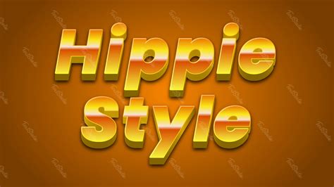 Efecto De Texto Hippie 3d Archivo Vectorial PREMIUM