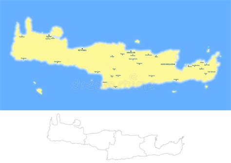 Mapa Da Creta Ilustração Do Vetor Ilustração De Mapa 111739988