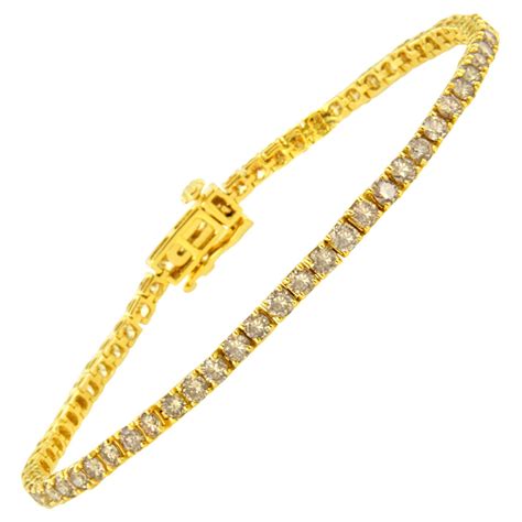 14k Yellow Gold 4 00 Carat Diamond Tennis Bracelet For Sale At 1stdibs