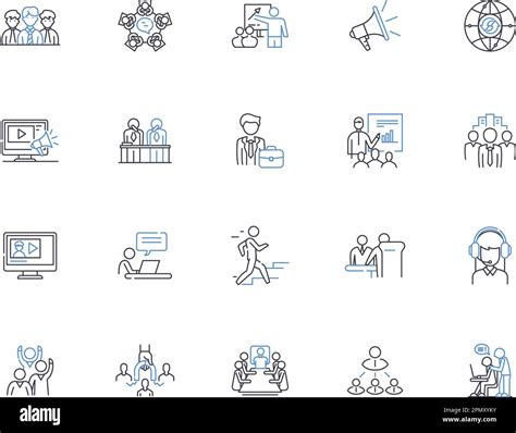 Public Relations Agency Outline Icons Collection Public Relations