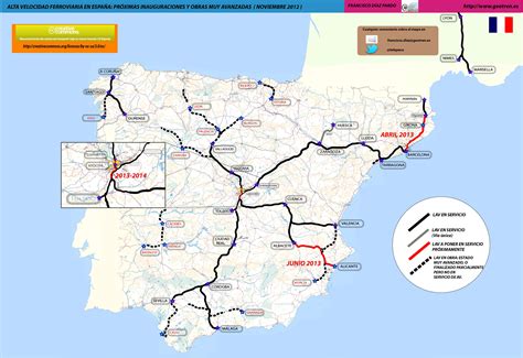 Red de Alta velocidad Española Próximas inauguraciones y obras muy