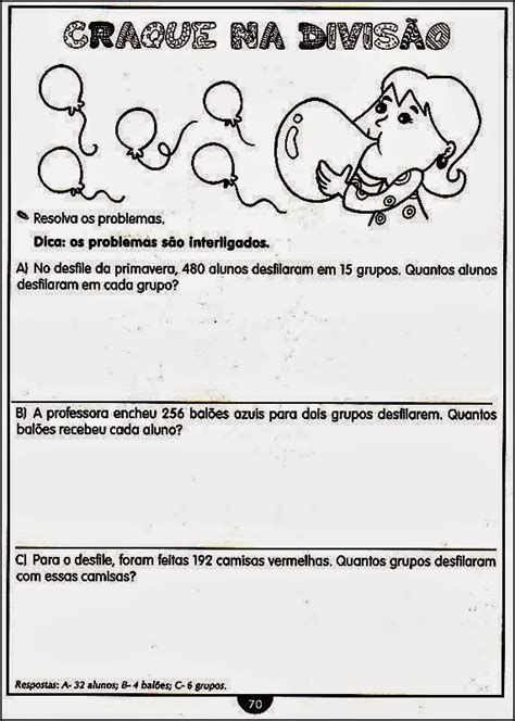 Pedagogia Cia Atividades de Matemática do 4º ano para imprimir