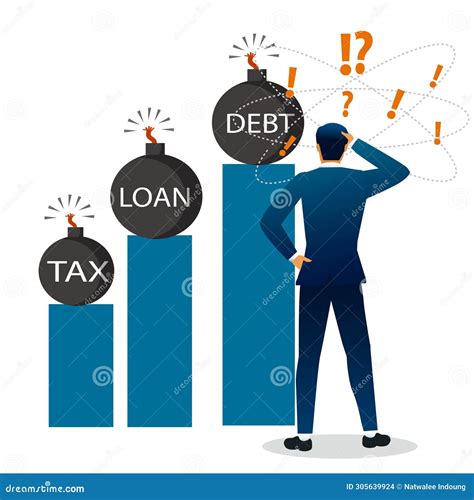 Worried Business Man Thinking About Business Graph With Negative Trend