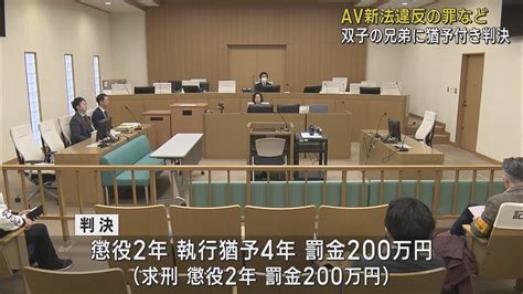 Av新法違反の罪に問われた滋賀県の双子の兄弟に執行猶予付きの有罪判決 静岡地裁 Look 静岡朝日テレビ