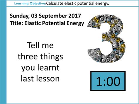 Aqa Gcse P1 Conservation And Dissipation Of Energy L6 Elastic