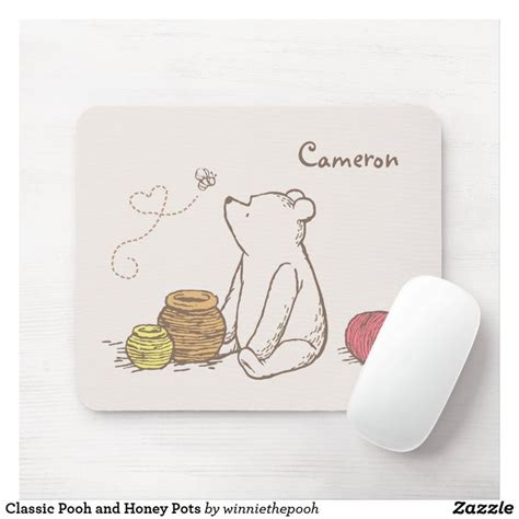 Classic Pooh And Honey Pots Mouse Pad Zazzle Honey Pot Pooh Classic