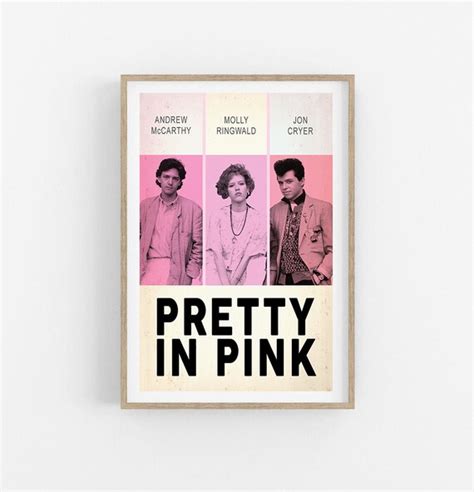 Pretty In Pink Movie Poster Minimalist Movie Poster 80s Etsy