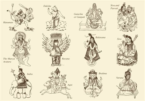 Hinduism Gods And Goddess 131445 Vector Art at Vecteezy