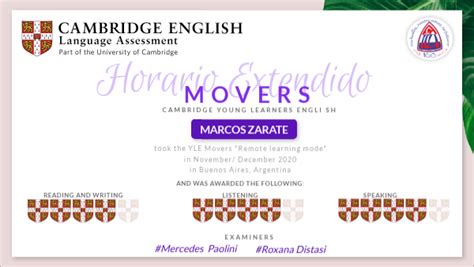 Movers Certificate