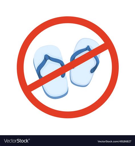 No Sandal Or Slipper Symbol Royalty Free Vector Image