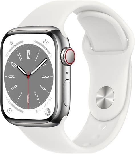 Apple Watch Series 8 Gps Cellular 41mm Edelstahl Silber Mit