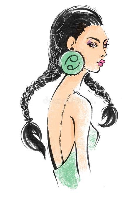 Illustration Of Cancer Zodiac Sign As A Beautiful Girl Stock