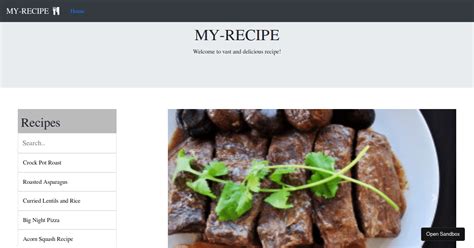 Recipe Codesandbox