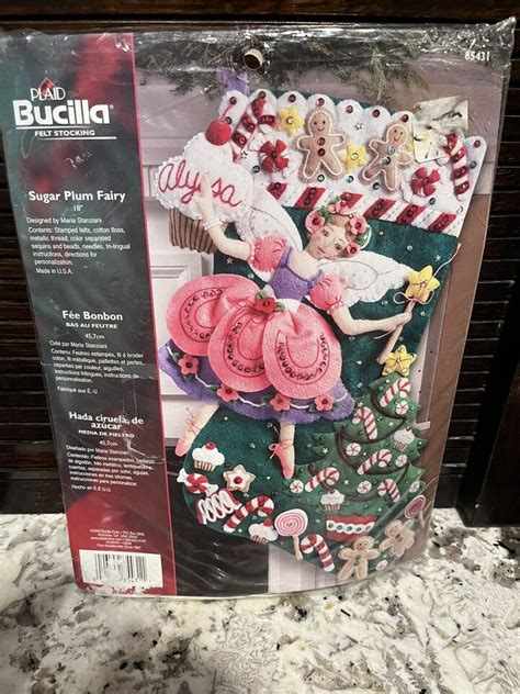 Bucilla Sugar Plum Fairy Felt Christmas Stocking Kit New