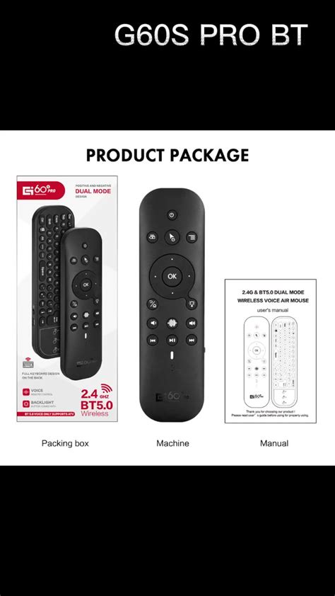 Awireless G60s Pro Bt Voice Remote Control 2 4g Wireless Air Mouse