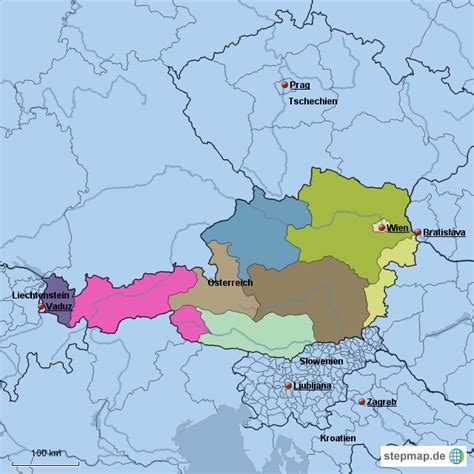 Stepmap Sterreich Bundesl Nder Landkarte F R Sterreich