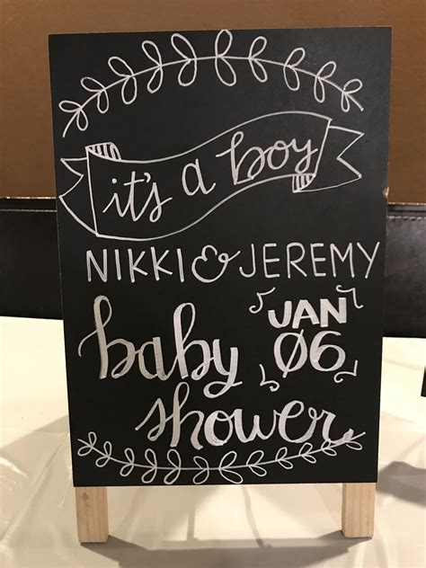 Chalk Board Baby Shower At Lorraine Nestor Blog