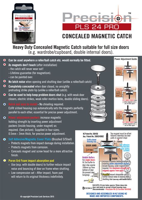 Home Home Décor Precision Lock PLS 24 PRO Concealed Magnetic Catch Home