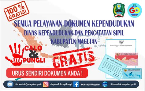 Gratis Semua Kepengurusan Dokumen Kependudukan Tidak Dipungut Biaya