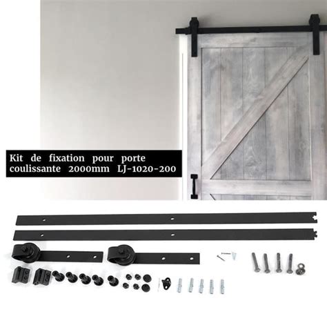 Kit De Rail Roulettes Pour Porte De Grange Coulissante Ft M