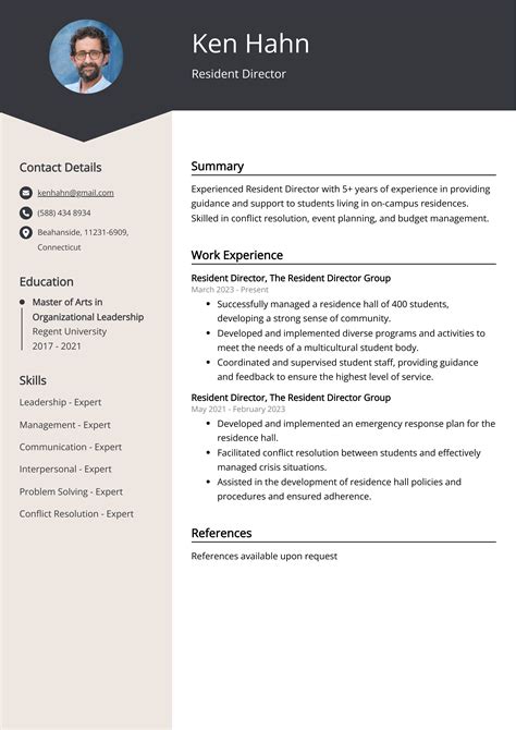 Resident Director Resume Examples (Template & 20+ Tips)