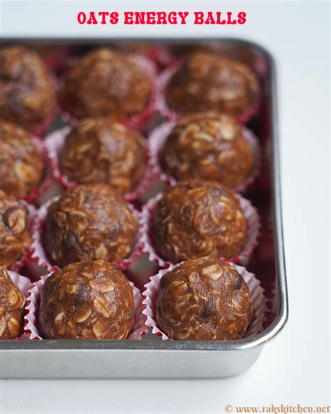 No bake oats energy balls, oats peanut butter energy bites - Raks Kitchen