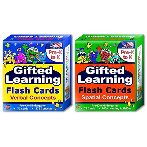 Buy Gifted Testing Flash Cards 2 Pack Verbal And Spatial Concepts