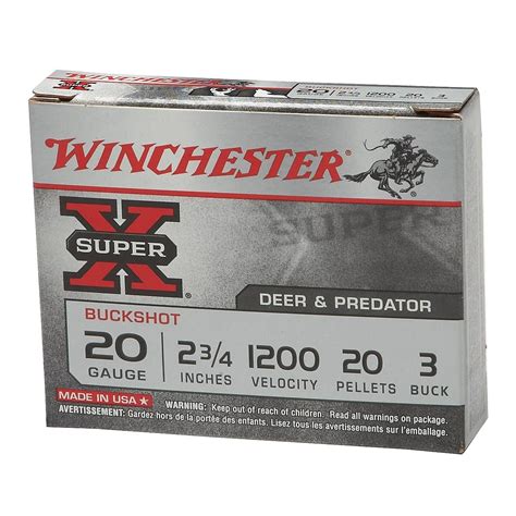 Winchester Super X 20 Gauge Buckshot Load Shotshells Academy