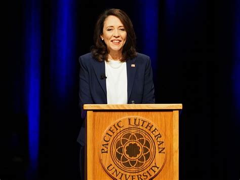 Senator Maria Cantwell listens to a question at the first 2018 U.S. Senate debate, sponsored by ...