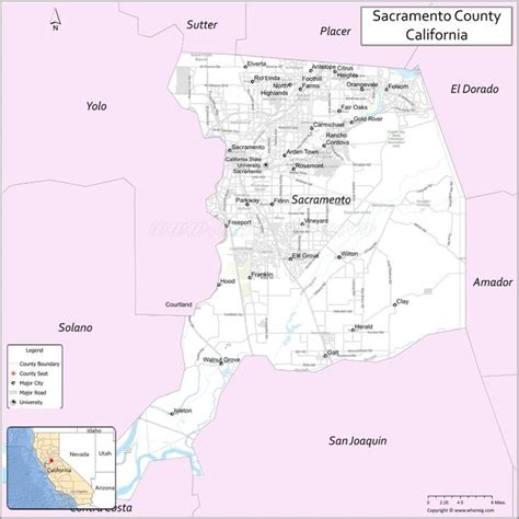 Map of Sacramento County, California - Where is Located, Cities ...