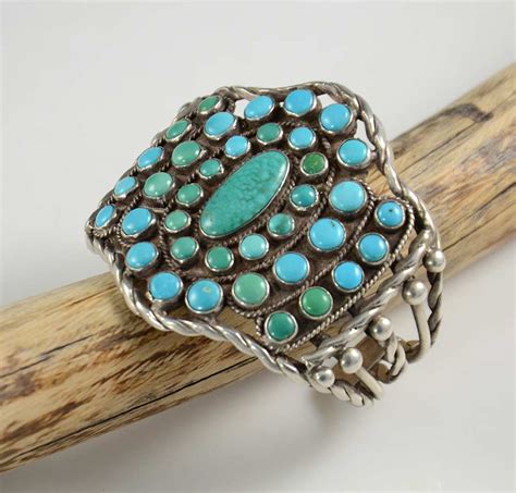 Vintage Cluster Navajo Turquoise Bracelet Hoel S Indian Shop