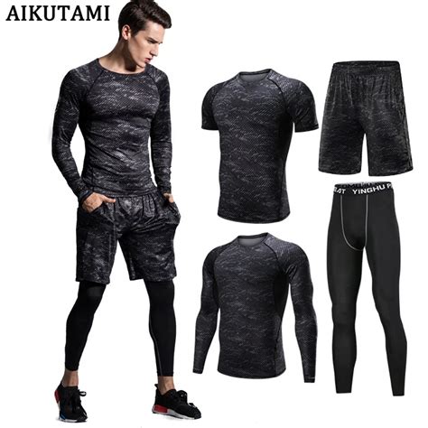 Compression Jogging Sport Suits For Men Running Set Clothes Quick Dry