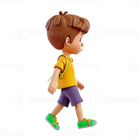 A Cartoon Boy Walking With A Backpack 50517688 Png