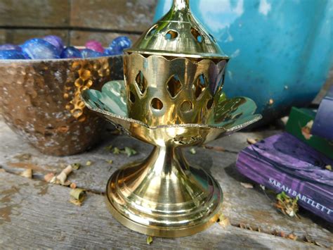 Brass Incense Burner Extra Large 14cm Lotus Brass Incense Etsy