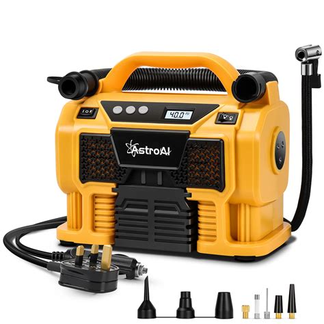 Astroai Tire Inflator Air Compressor Portable Cordless Car Tire Pump 160 Psi 3 Power Supply 12v