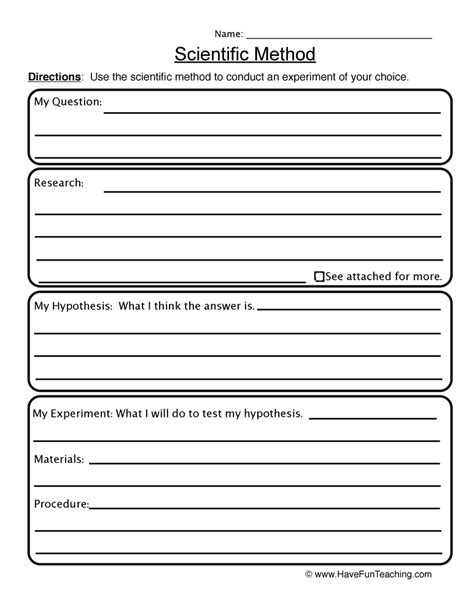 Scientific Method Worksheet Have Fun Teaching Worksheets Library