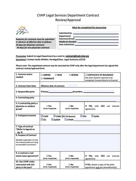 Free Contract Review Forms In Pdf Ms Word