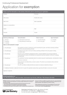 Fillable Online Qls CPD Exemption Form Queensland Law Society