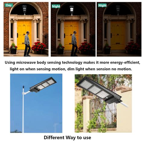 New W W W Solar Led Street Light Pir Motion Sensor Radar