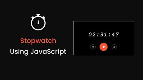 How To Create A Stopwatch Using Javascript Make Stopwatch With Html