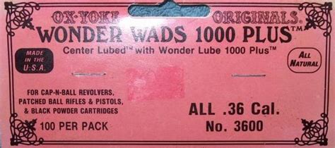 Ox Yoke 36 Caliber Wonder Wads 1000 Plus For Sale At