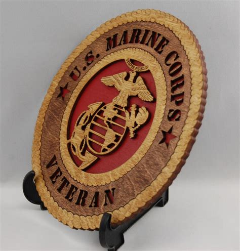 Mini Laser Cut Us Marine Corps Veteran Desk Plaque A Great Etsy