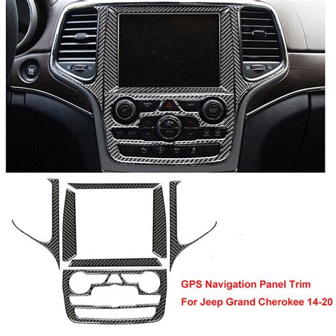 Pcs Carbon Fiber Gps Navigation Panel Cover For Jeep Grand Cherokee