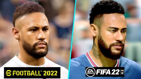 Efootball 2022 Vs Fifa 22 Paris Saint Germain Players Face Comparison