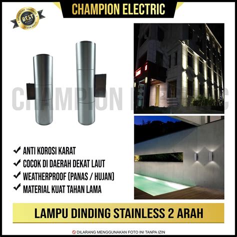 Jual Lampu Dinding Taman Outdoor Minimalis Stainless Fitting Fiting E