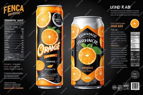 Premium Photo Orange Juice Label Design Soft Drink Bottle Label