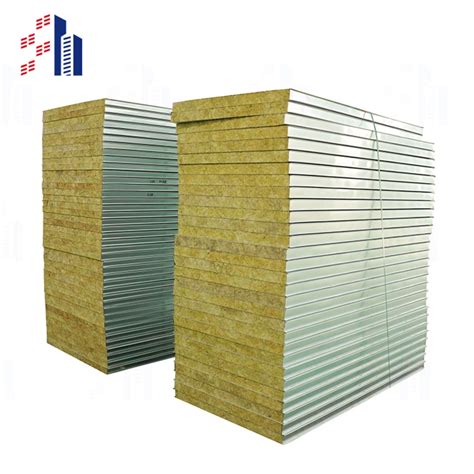 Wall Cladding Insulation Cold Room Rock Wool Pu Sandwich Panels