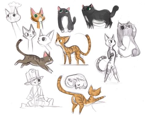 Cartoon Cat Sketch at PaintingValley.com | Explore collection of ...