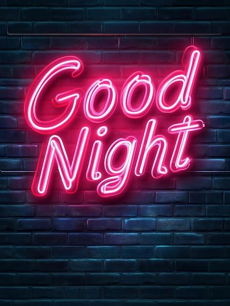 Good Night Neon Sign Vector Good Night Neon Text Design Template Modern