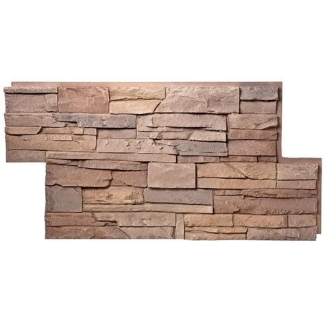 Genstone Stacked Stone 24 In X 42 In Desert Sunrise Faux Stone Siding Panel 4 Pack Ssdsp 4